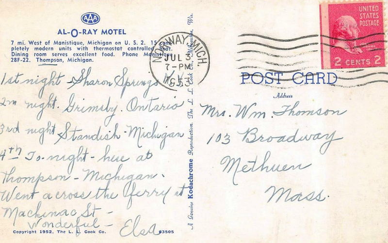 Al-O-Ray Motel - Old Postcard (newer photo)